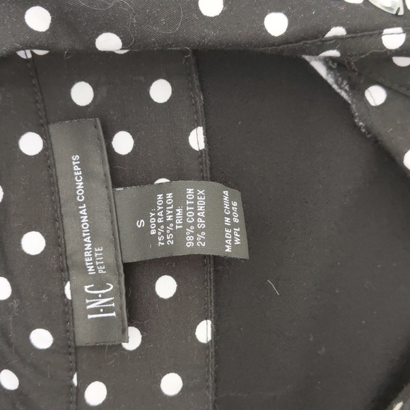 INC black white polka dot embellished bling jewels collar sweater shirt pullover - Picture 17 of 17